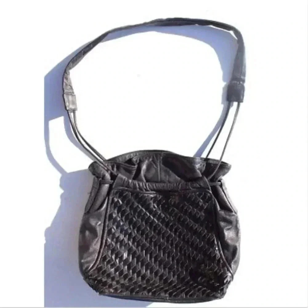 VTG 1980's Retro Black Hobo Meyers Bag Purse